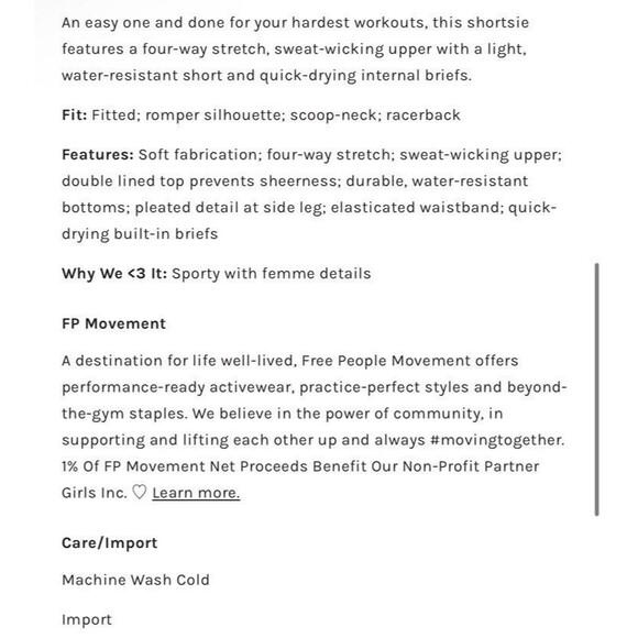 FP Movement Easy Tiger Shortsie Romper Tennis Pickleball Boho White Green XL - Picture 3 of 11